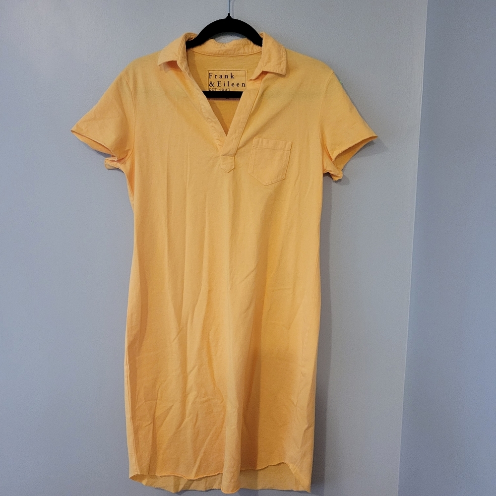 Frank & Eileen Lauren Butter Yellow Preppy Polo Shirt Dress. Size S - Picture 5 of 10